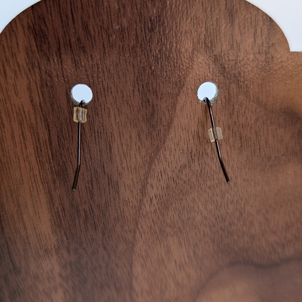 Boho Teardrop Earring Bundle Bronze Metallic Faux Leather & Triple Layer Metal - Picture 4 of 5